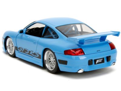 Carfaxo Porsche 911 Gt3 Rs Light Blue With Black Accents ""fast & Furious"" Movie 1/24 Diecast Model Car By Jada