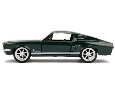 Carfaxo Sean's Ford Mustang Dark Green With White Stripes ""fast & Furious"" Movie 1/32 Diecast Model Car By Jada
