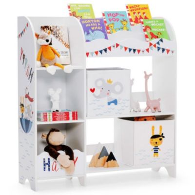 Hivago Wooden Children Storage Cabinet With Storage Bins