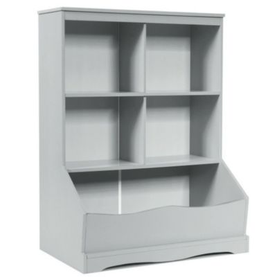 Hivago 3-Tier Children's Multi-Functional Bookcase Toy Storage Bin Floor Cabinet