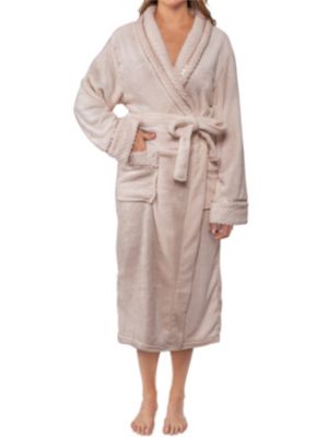 Pavilia Women's S-M Taupe Fleece Robe
