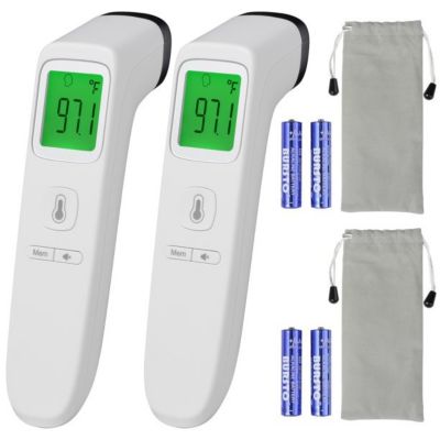 Stock Preferred 2Pcs No Contact Digital Infrared Thermometer White