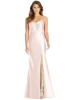 Alfred Sung Women's Strapless Draped Bodice Trumpet Gown