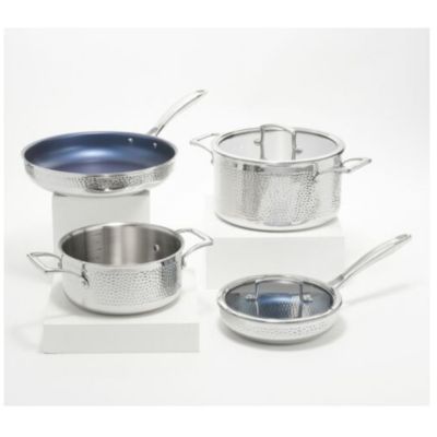 Blue Jean Chef Tri-Ply Hammered Cookware Set