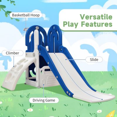 Simplie Fun Toddler Climber And Slide Set 4 In 1, Kids Playground Climber Freestanding Slide Playset With