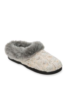 Dearfoams® Cable Knit with Space-Dye Clog Slippers | belk