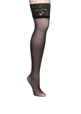 Hanes® Plus Size Lace Band Thigh High Tights | belk