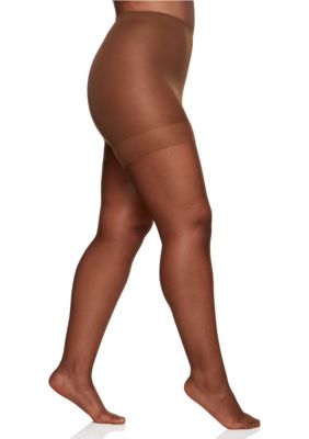 SHAPERMINT Solid Black Opaque Tights with Nylon Control Top Hosiery  Pantyhose for Women from Small to Plus Size, Small Chocolate at   Women's Clothing store