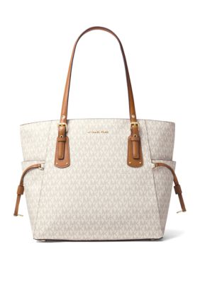 Michael Michael Kors Logo Voyager East West Tote - Brown/Gold