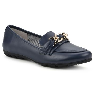 Lauren Ralph Lauren Woman Bovine leather Loafers Navy blue 5.5
