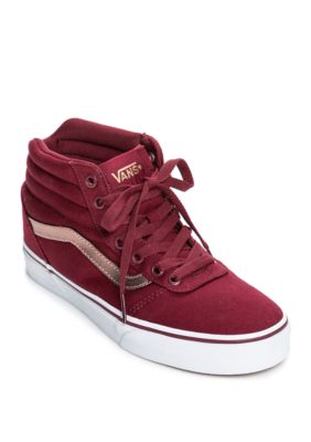 VANS® Ward High Top Sneaker in Red and Rose Gold | belk