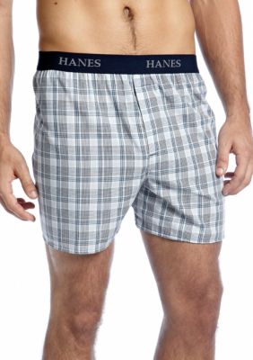 Hanes® 4-Pack Platinum Tagless® Plaid Boxers | Belk