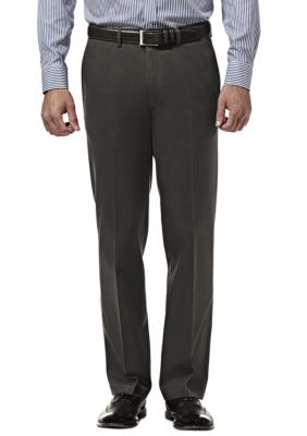 NEW JM Haggar Men's Charcola Gray Slim Fit Flat Front Dress Pants