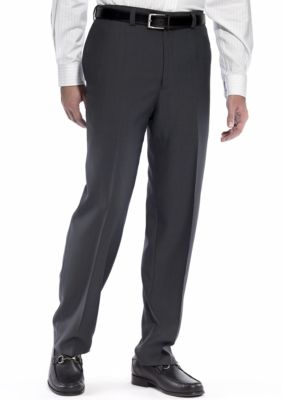 Haggar Mens Premium Comfort Classic Fit Flat Front Expandable Waist Pant :  : Clothing, Shoes & Accessories