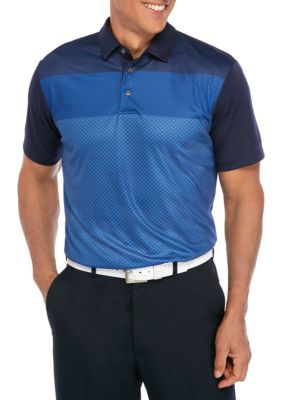 Pro Tour® Short Sleeve Gradient Geo Print Polo Shirt | belk