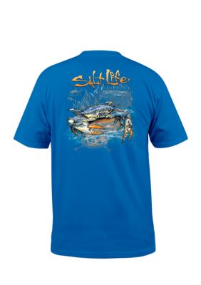 Salt Life Blue Crab Short Sleeve Graphic Pocket Tee | belk