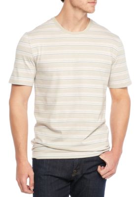Saddlebred® Short Sleeve Multi Stripe Tee Shirt | belk