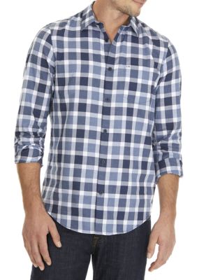 Calvin Klein Long Sleeve Straight Hem Buffalo Plaid Shirt | belk