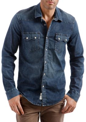 Lucky Brand Long Sleeve Sawtooth Denim Western Shirt | belk