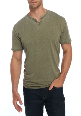 Lucky Brand Green Button Notch Neck T-Shirt for Men Online India