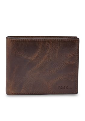Fossil® Derrick Leather RFID Bifold with Flip ID Wallet | belk