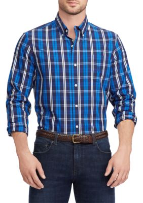 Chaps Chaps Big & Tall Easy Care Stretch Cotton-Blend Long-Sleeve Shirt ...
