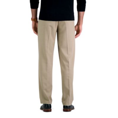 Haggar Men's Premium Comfort Tonal Grid Classic Fit Dress Pant