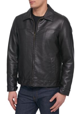 sortere build solsikke Tommy Hilfiger Collar Faux Leather Jacket | belk