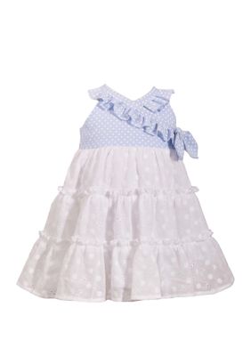 Bonnie Jean Toddler Girls Chambray with Eyelet Tier Dress | belk