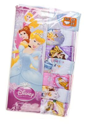 Buy Disney Handcraft Little Girls Princess 7 Pack Underwear, Multi, 4T at