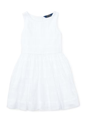 Ralph Lauren Childrenswear Windowpane Button Back Dress Girls 4-6x | belk