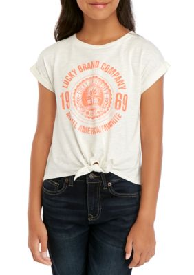 Lucky Brand Womens Lucky Brand Jeans Graphic T-Shirt, Grey, Small 
