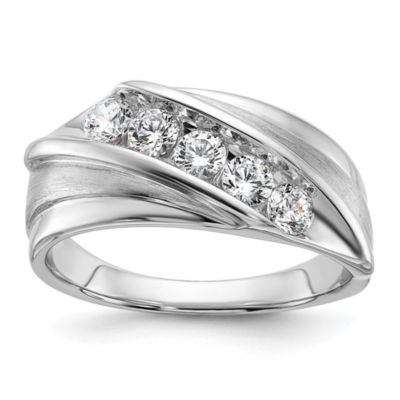 Belk & Co Lab Created 3/4 Ct. T.w. Lab Grown Diamond Vs/si Ghi, Men's 5-Stone Band In 10K White Gold