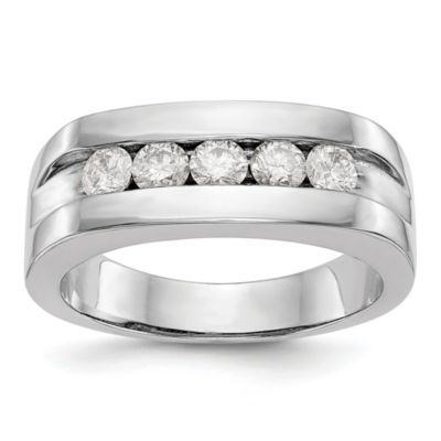 Belk & Co Lab Created 3/4 Ct. T.w. Lab Grown Diamond Vs/si Ghi, 5-Stone Men's Channel Band In 14K White Gold