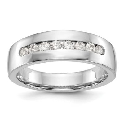 Belk & Co Lab Created 1/2 Ct. T.w. Lab Grown Diamond Men's Band In 14K White Gold