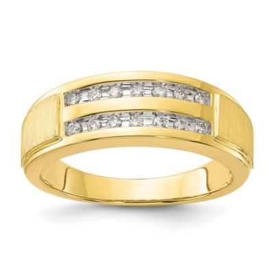 Belk & Co Lab Created 1/5 Ct. T.w. Lab Grown Diamond Men's Band In 10K Yellow Gold