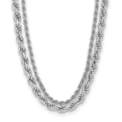 Belk & Co Sterling Silver Rhodium-Plated Polished 2-Strand With 1.5-Inch Extension Necklace