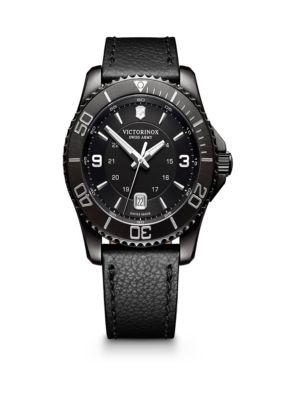 Victorinox Swiss Army, Inc Men's Maverick Black Leather Watch