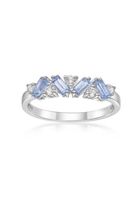 Belk & Co Lab Created 3/8 Ct. T.w. Blue Topaz And Created White Sapphire Ring In Sterling Silver