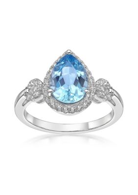 Belk & Co 2 1/2 Ct. T.w. Blue Topaz And White Topaz Ring In Sterling Silver