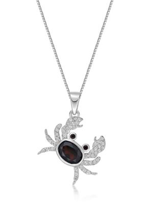 Belk & Co 1 3/8 Ct. T.w. Garnet And White Topaz Necklace In Sterling Silver