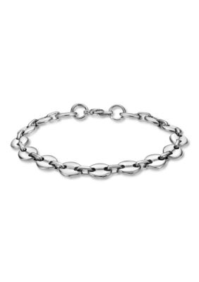 Belk & Co Men's Stainless Steel 9"" Coin Link Chain Bracelet