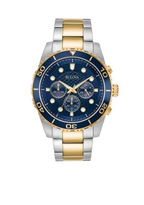Bulova Men's Two-Tone Chronograph Marine Star Bracelet Watch