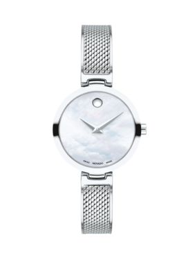Movado Women's 27 Millimeter Stainless Steel Amika Mesh Bangle Watch