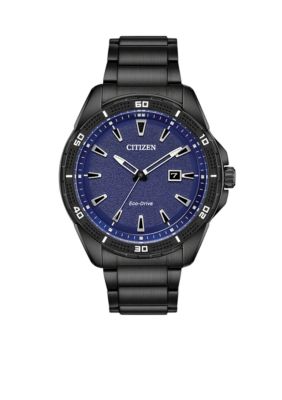 Citizen Men's Black Stainless Steel Eco-Drive Bracelet Watch