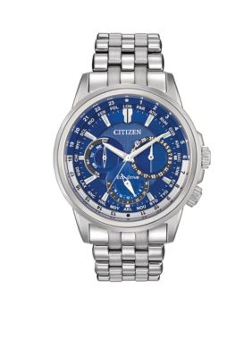 Citizen Men's Eco-Drive Stainless Steel Blue Dial Calendrier Watch