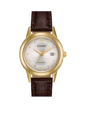 Citizen Eco-Drive Women's Brown Leather Strap Watch