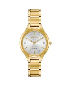 Citizen Gold-Tone Stainless Steel Eco-Drive Corso Bracelet Watch