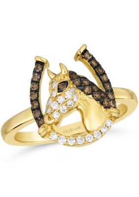 Le VianÂ® Ring Featuring 1/6 Cts. Chocolate Diamonds, 1/8 Cts. Nude Diamondsâ¢ Set In 14K Honey Gold