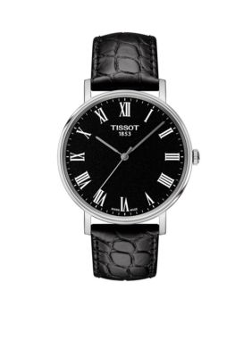 Tissot Stainless Steel T-Classic Everytime Leather Strap Watch